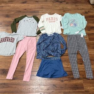 New Carter's Oshkosh girls clothing bundle 8 items tops leggings skirt 10/12